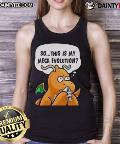 Alt Text: Funny tank top featuring a Mega Evolution Pokmon anime character, perfect for fans and casual wear.
