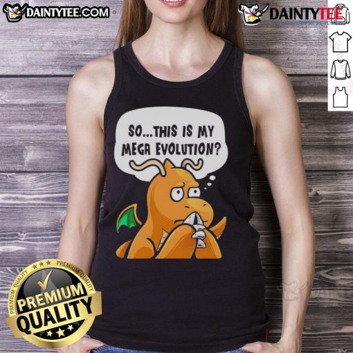 Alt Text: Funny tank top featuring a Mega Evolution Pokmon anime character, perfect for fans and casual wear.