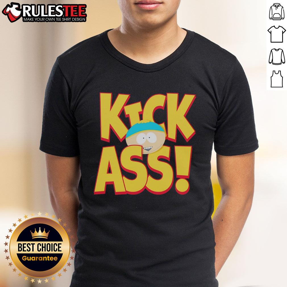 Funny South Park Cartman Kick Ass T Shirt Alt Text: Funny South Park Cartman Kick Ass T-Shirt featuring Cartman in a humorous pose with vibrant colors and bold text.