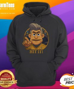 Funny Star Trek cartoon hoodie featuring Captain parody design, perfect for sci-fi fans and humor lovers.