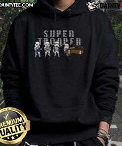 Funny Star Wars supertrooper stormtrooper band hoodie featuring a playful design for fans of the franchise.