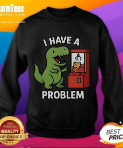 Funny T-Rex sweatshirt featuring a dinosaur with a claw machine, perfect for arcade gamers and casual wear enthusiasts.