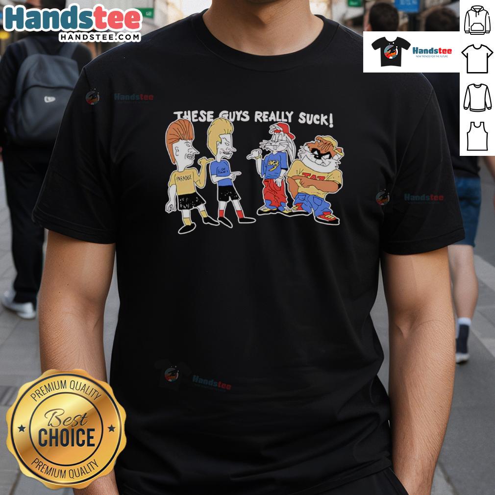 Funny Tevis And Bugghead These Guys Really Suck T Shirt Funny Tevis and Bugghead T-Shirt design featuring humorous graphics and text, perfect for fans who appreciate quirky apparel.