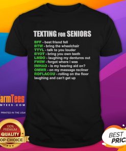 Funny texting T-shirt for seniors: 'BFF fell, bring the wheelchair' - perfect gift for best friends with a sense of humor.