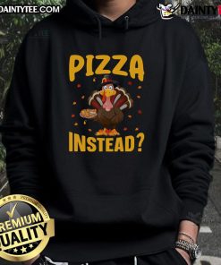 Funny Thanksgiving turkey pizza design on a cozy hoodie, perfect for holiday celebrations and festive gatherings.
