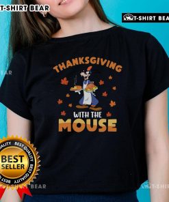 Funny Thanksgiving shirt featuring a goofy Mickey Mouse design, perfect for celebrating the holiday in style.
