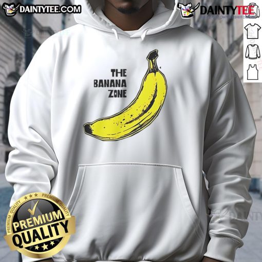Funny The Banana Zone Hoodie featuring a vibrant banana graphic, perfect for casual wear and banana lovers.