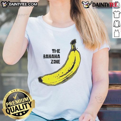 Funny The Banana Zone Ladies Tee featuring a playful banana graphic and vibrant colors, perfect for casual wear.