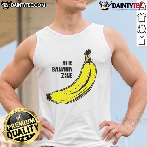 Funny The Banana Zone Tank Top featuring a playful banana graphic, perfect for summer fun and casual wear.