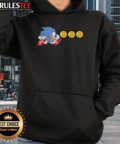 Funny Hedgehog Bitcoin Grab Sonic Hoodie featuring a playful design of Sonic the Hedgehog with Bitcoin graphics.