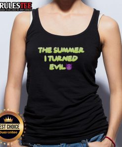 Funny The Summer I Turned Evil tank top featuring a playful design perfect for summer outings and casual wear.