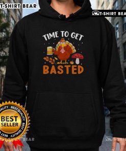 Funny Time To Get Basted Turkey Beer Drinking Thanksgiving Hoodie perfect for festive celebrations and holiday gatherings.