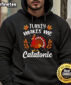 Cozy hoodie featuring a funny turkey design, perfect for Thanksgiving naps and catatonic relaxation lovers.