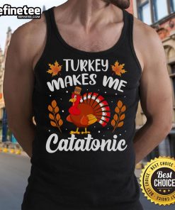 Funny turkey graphic on a tank top, perfect for Thanksgiving nap lovers. Ideal for festive gatherings and holiday humor.