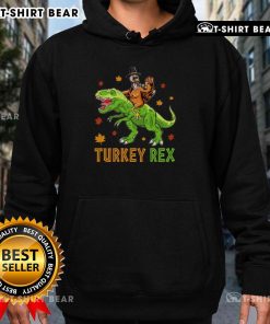 Funny Turkey Rex Thanksgiving Hoodie featuring a playful dinosaur design perfect for holiday celebrations.