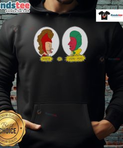 Funny Wanda and Vision head hoodie featuring vibrant colors and playful designs, perfect for Marvel fans.