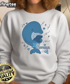 Funny Whale Congrats to New Parents Sweatshirt featuring a playful whale design celebrating new parenthood.
