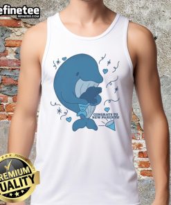 Funny whale graphic on a tank top celebrating new parents with a playful design for baby shower gifts.