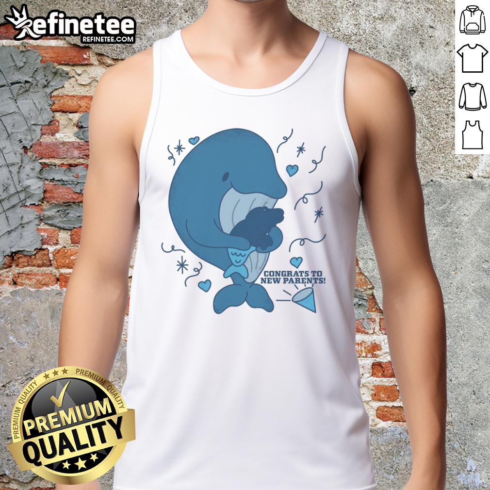 Funny Whale Congrats To New Parents Tank Top Funny whale graphic on a tank top celebrating new parents with a playful design for baby shower gifts.