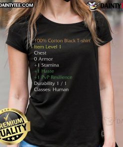 Funny WoW shirt stats for ladies featuring humorous gaming graphics and vibrant colors, perfect for World of Warcraft fans.