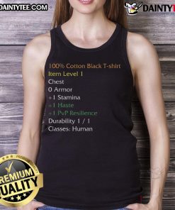 Alt Text: Funny WoW shirt stats tank top featuring humorous gaming graphics for World of Warcraft fans.