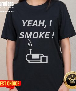 Funny 'Yeah I Smoke BBQ' Pitmaster Ladies Tee featuring a humorous graphic for BBQ enthusiasts and pitmasters.