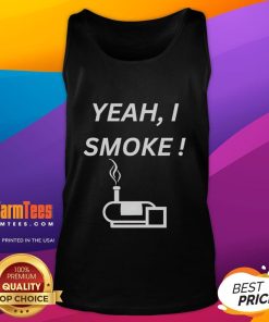 Alt Text: Funny 'Yeah I Smoke BBQ' Pitmaster Tank Top design featuring humor and BBQ graphics, perfect for grill enthusiasts.