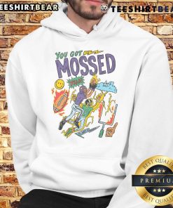 Funny 'You Got Mossed' football catch hoodie featuring a playful design, perfect for sports fans and casual wear.