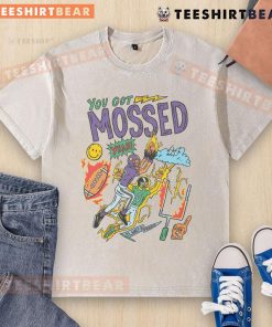 Alt Text: Funny 'You Got Mossed' football catch t-shirt design, featuring a humorous graphic and vibrant colors for sports fans.