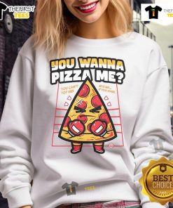 Funny 'You Wanna Pizza Me' boxer pizza sweatshirt featuring a playful graphic design for pizza lovers.