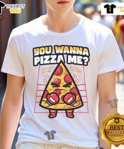 Funny You Wanna Pizza Me Boxer Pizza T-Shirt featuring a playful dog design and vibrant colors, perfect for pizza lovers.