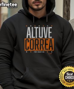 Good Altuve and Correa for Houston hoodie featuring vibrant team colors and player graphics, perfect for Astros fans.