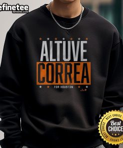 Good Altuve Correa for Houston sweatshirt featuring vibrant team colors and stylish design for Astros fans.