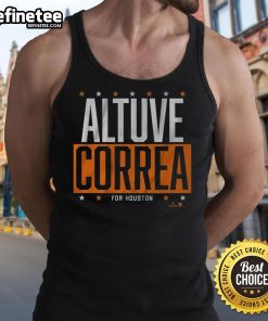Alt Text: Good Altuve Correa for Houston tank top featuring vibrant graphics of baseball stars for fans and sports enthusiasts.