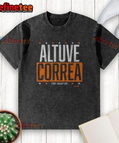 Good Altuve Correa for Houston washed t-shirt featuring vibrant team colors and player graphics for loyal Astros fans.