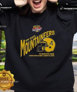 Alt Text: Good Appalachian State Mountaineers Football Dukes Mayo Classic 2025 helmet sweatshirt featuring team colors and logo.