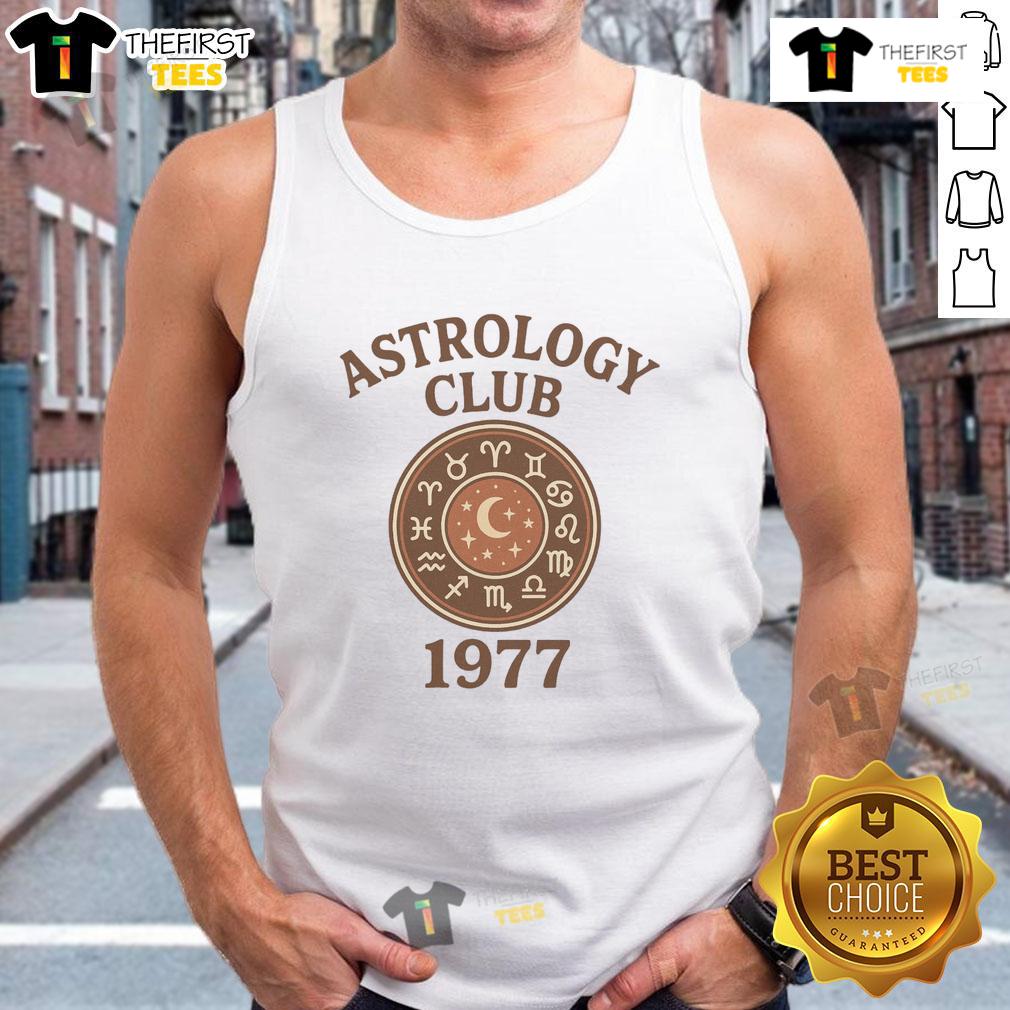 Good Astrology Club 1977 Retro Vintage Zodiac Tank Top 1977 Retro Vintage Zodiac Tank Top from Good Astrology Club featuring colorful zodiac signs and a stylish design.