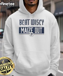 Good Beat Wiscy Maize Out logo hoodie featuring stylish design and vibrant colors, perfect for casual wear.