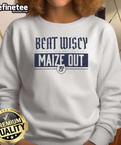 Good Beat Wiscy Maize Out logo sweatshirt featuring vibrant maize color and stylish design for fans and casual wear.