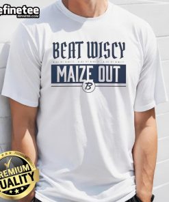 Good Beat Wiscy Maize Out Logo T-Shirt featuring a bold maize design, perfect for game day and showcasing team spirit.