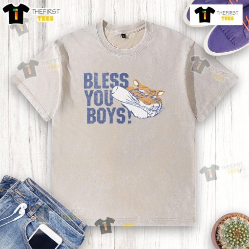 Good Bless You Boys Detroit Tigers washed t-shirt featuring vibrant graphics and a comfortable fit for fans.