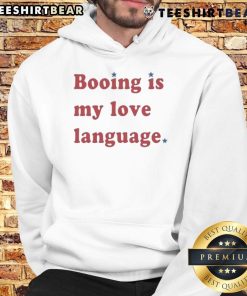 Good Booing Is My Love Language Phillies Hoodie in red, featuring playful text and a cozy design for baseball fans.