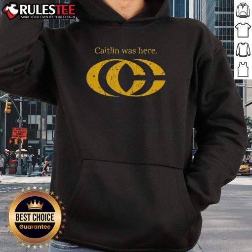 Caitlin Clark Was Here hoodie featuring CC logo, perfect for fans of Caitlin Clark and stylish sports apparel.