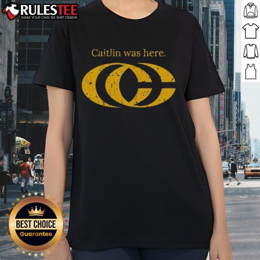 Caitlin Clark Was Here logo on a stylish ladies tee, perfect for fans of women's basketball and Caitlin Clark.