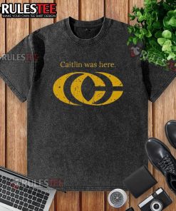 Good Caitlin Clark Was Here CC logo washed t-shirt in stylish design, perfect for fans of Caitlin Clark and casual wear.