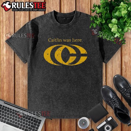 Good Caitlin Clark Was Here CC logo washed t-shirt in stylish design, perfect for fans of Caitlin Clark and casual wear.