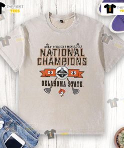 Alt Text: Good Champion Oklahoma State Cowboys White 2025 Golf National Champions Washed T-Shirt, perfect for fans and alumni.