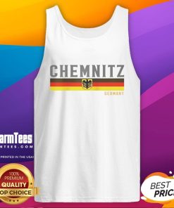 Alt Text: Stylish tank top featuring the flag of Chemnitz, Germany, perfect for showing off your pride in Good Chemnitz fashion.