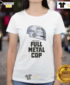 Good Detroit's Full Metal Cop Ladies Tee featuring a stylish design for women who love unique graphic tees.