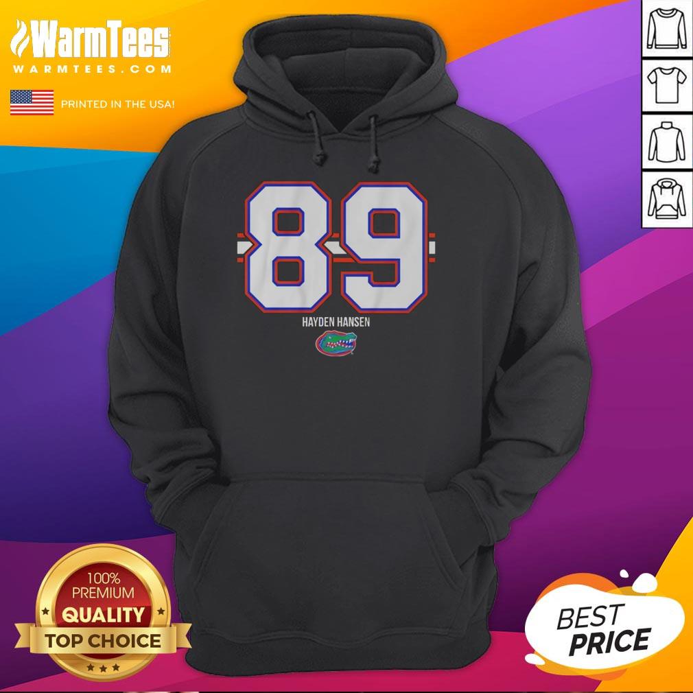 Good Florida Gators Football Hayden Hansen 89 Stripe Hoodie Hayden Hansen 89 stripe hoodie in blue and orange, perfect for Florida Gators football fans.